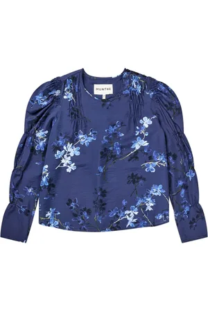 Munthe Dames, Blouses & Shirts, Blauw, Maat: S