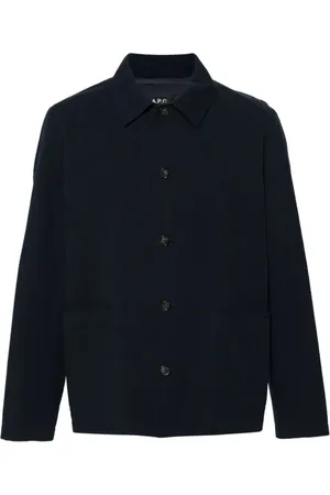 A.P.C. Heren, Jassen, Blauw, Maat: M Katoen