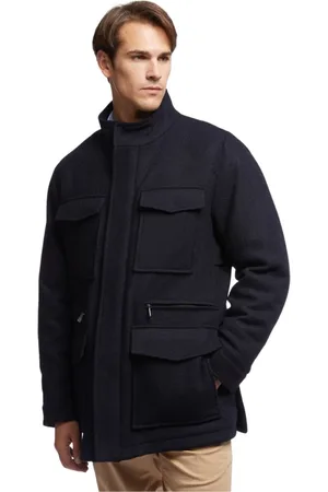 Brooks Brothers Heren, Mantels, Blauw, Maat: M Tweed