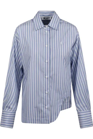 The Attico Dames, Blouses & Shirts, Blauw, Maat: S Katoen