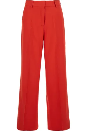 Msgm Dames, Broeken, Rood, Maat: 2XS Viscose