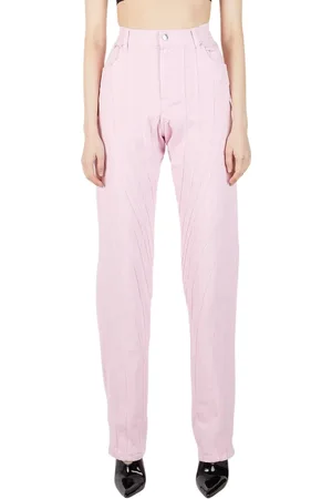 MUGLER Dames, Jeans, Roze, Maat: XS Katoen