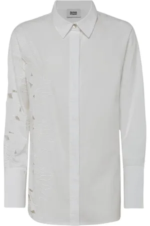 ALPHA STUDIO Dames, Blouses & Shirts, Wit, Maat: M Zijde