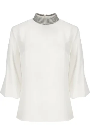 Brunello Cucinelli Dames, Tops, Wit, Maat: L