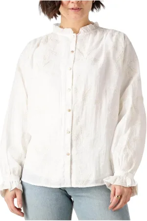NUKUS Dames, Blouses & Shirts, Wit, Maat: L