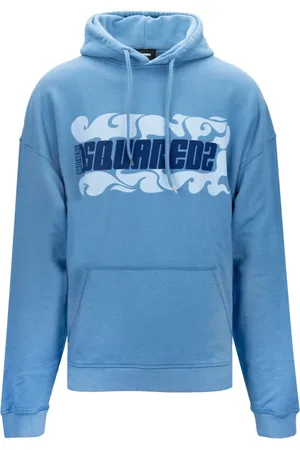 Dsquared2 Heren, Sweatshirts & Hoodies, Blauw, Maat: XL Katoen
