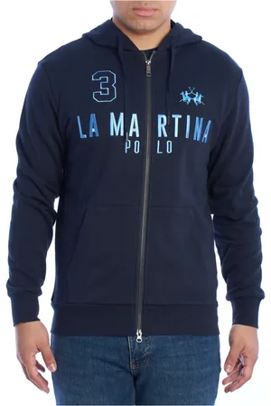 La Martina Heren, Sweatshirts & Hoodies, Blauw, Maat: S Katoen
