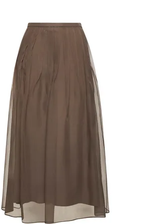 Brunello Cucinelli Dames, Rokken, Bruin, Maat: L Zijde