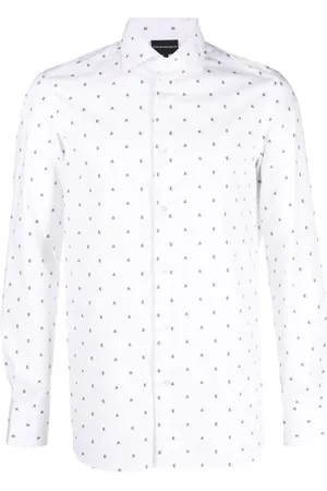 Emporio Armani Heren, Overhemden, Wit, Maat: M Katoen