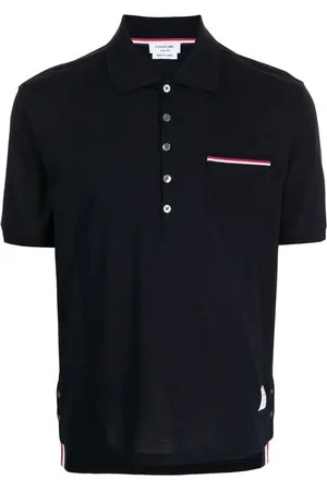 Thom Browne Heren, Tops, Blauw, Maat: L Piqué