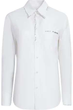 Marni Dames, Blouses & Shirts, Wit, Maat: M Katoen