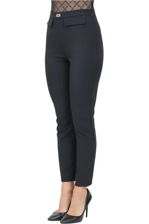 Elisabetta Franchi Dames, Broeken, Zwart, Maat: M