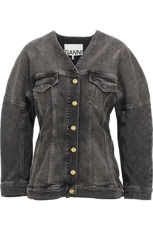 Ganni Dames, Jassen, Zwart, Maat: XS Denim