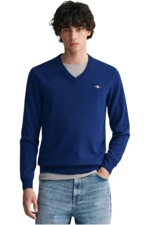 GANT Heren, Truien, Blauw, Maat: L Wol