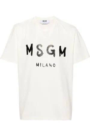 Msgm Heren, Tops, Wit, Maat: S Katoen