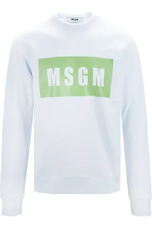 Msgm Heren, Sweatshirts & Hoodies, Wit, Maat: M Katoen