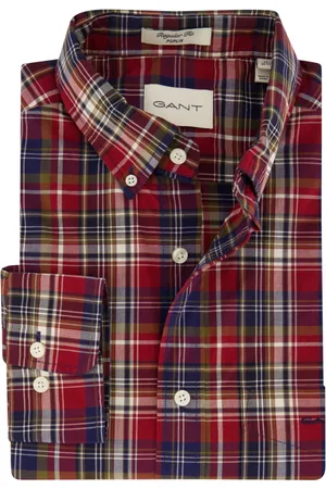 GANT Heren, Overhemden, Rood, Maat: 5XL Katoen