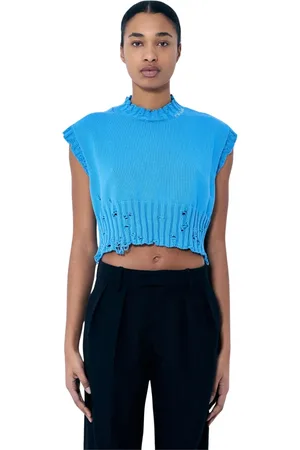 Marni Dames, Truien, Blauw, Maat: XS Katoen