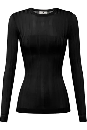Elisabetta Franchi Dames, Truien, Zwart, Maat: 2XL Viscose