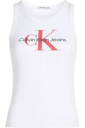 Calvin Klein Dames, Tops, Wit, Maat: S Katoen
