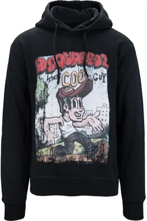 Dsquared2 Heren, Sweatshirts & Hoodies, Zwart, Maat: XL Katoen