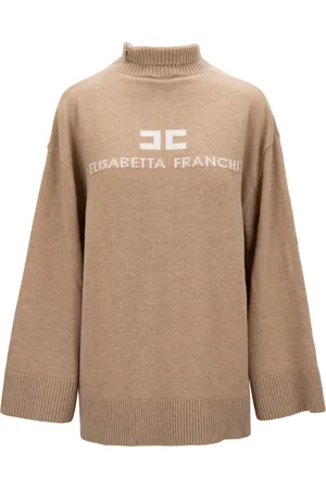 Elisabetta Franchi Dames, Truien, Bruin, Maat: S Wol