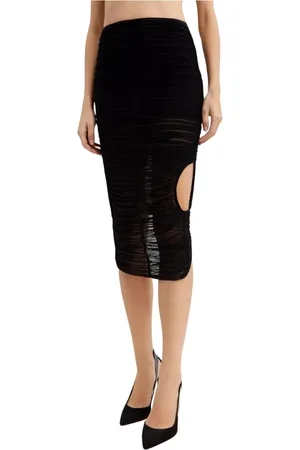 MUGLER Dames, Rokken, Zwart, Maat: M Polyamide