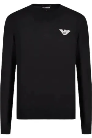 Emporio Armani Heren, Sweatshirts & Hoodies, Zwart, Maat: L Wol