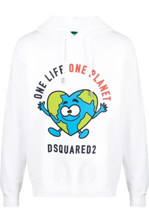 Dsquared2 Heren, Sweatshirts & Hoodies, Wit, Maat: M Katoen