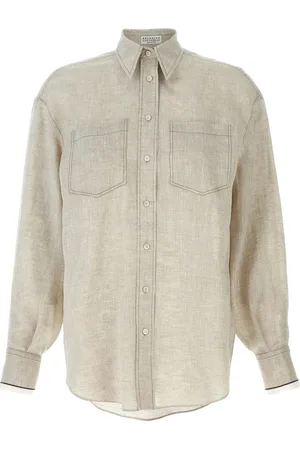 Brunello Cucinelli Dames, Blouses & Shirts, , Maat: L Linnen