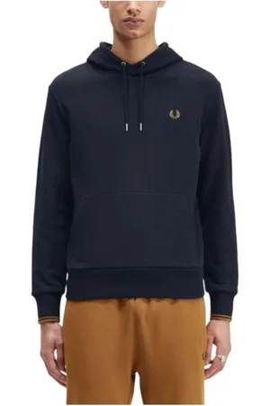 Fred Perry Heren, Sweatshirts & Hoodies, Blauw, Maat: M Katoen