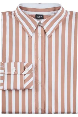 FAY Dames, Blouses & Shirts, Bruin, Maat: L Katoen