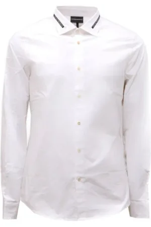 Emporio Armani Heren, Overhemden, Wit, Maat: L Katoen
