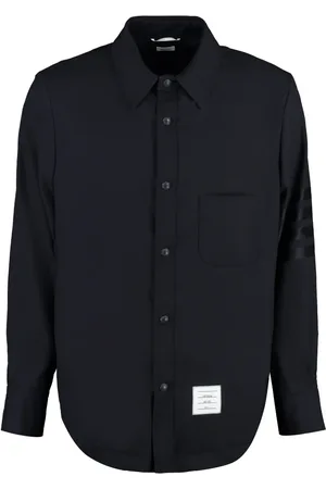 Thom Browne Heren, Overhemden, Blauw, Maat: M Wol