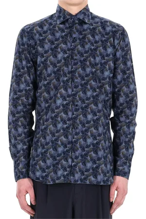 BARBA Heren, Overhemden, Blauw, Maat: L Linnen