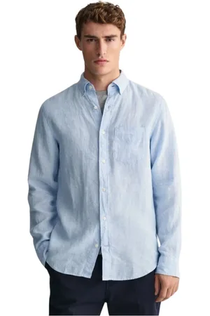 GANT Heren, Overhemden, Blauw, Maat: M Linnen