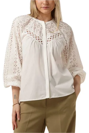 Suncoo Dames, Blouses & Shirts, Wit, Maat: S Katoen