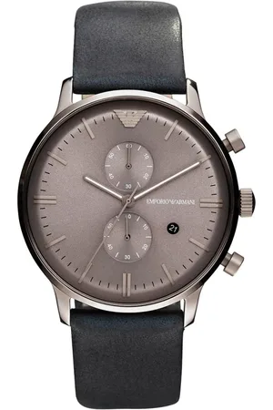 Emporio Armani Heren, Accessoires, Grijs, Maat: ONE Size Leer