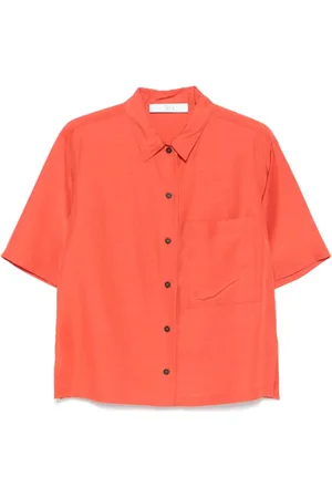 TELA Dames, Blouses & Shirts, Oranje, Maat: S