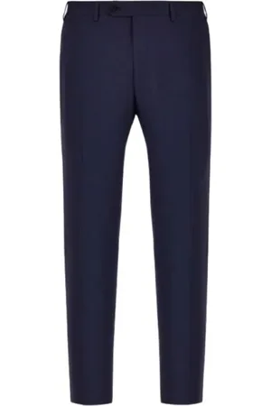 CANALI Heren, Broeken, Blauw, Maat: XL Wol