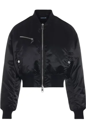 MUGLER Dames, Jassen, Zwart, Maat: S Nylon