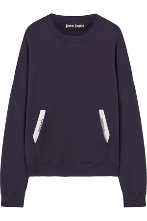 Palm Angels Heren, Sweatshirts & Hoodies, Blauw, Maat: S Katoen