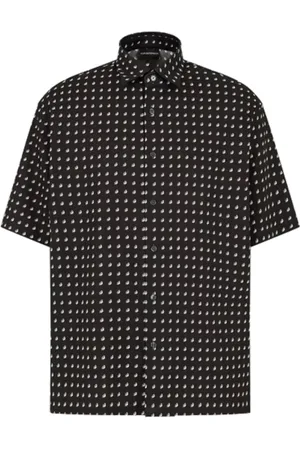 Emporio Armani Heren, Overhemden, Zwart, Maat: S
