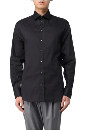 Emporio Armani Heren, Overhemden, Blauw, Maat: 2XL Katoen