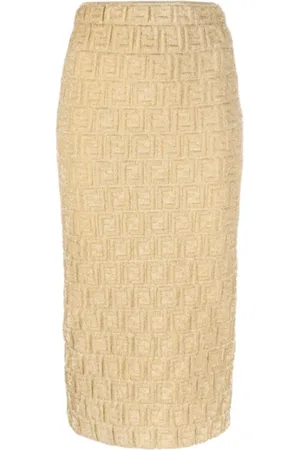 Fendi Dames, Rokken, Geel, Maat: XS Spandex