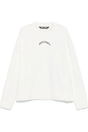 Palm Angels Heren, Sweatshirts & Hoodies, Wit, Maat: M Katoen