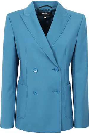Max Mara Dames, Jassen, Blauw, Maat: S Wol