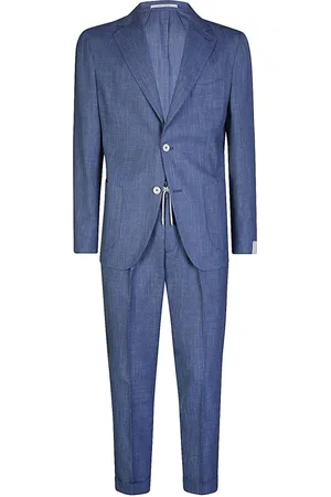 ELEVENTY Heren, Pakken, Blauw, Maat: 2XL Linnen