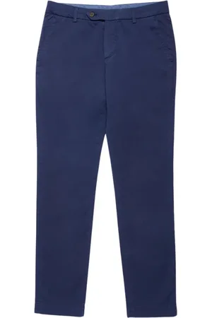 Brooks Brothers Heren, Broeken, Blauw, Maat: W33 Katoen