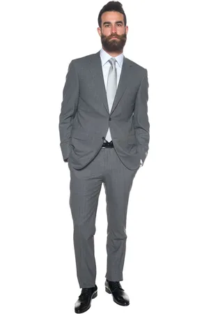 CANALI Heren, Pakken, Grijs, Maat: 5XL Wol